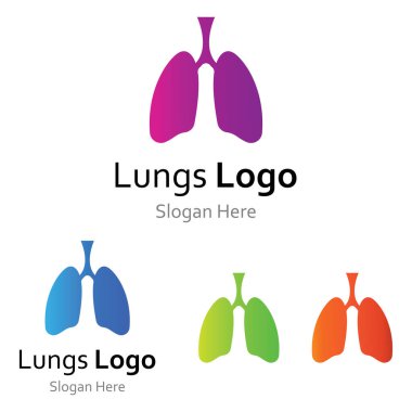 Akciğerler sağlık ve akciğerler logo vektör tasarımı, akciğerler logo şablonu.