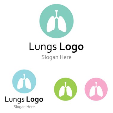 Akciğerler sağlık ve akciğerler logo vektör tasarımı, akciğerler logo şablonu.