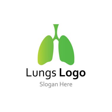 Akciğerler sağlık ve akciğerler logo vektör tasarımı, akciğerler logo şablonu.
