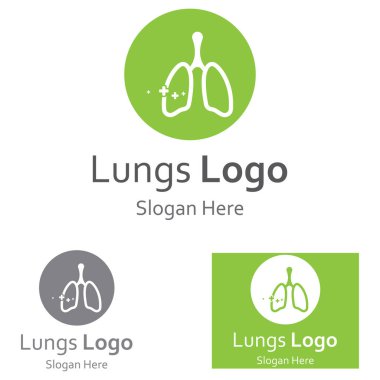 Akciğerler sağlık ve akciğerler logo vektör tasarımı, akciğerler logo şablonu.