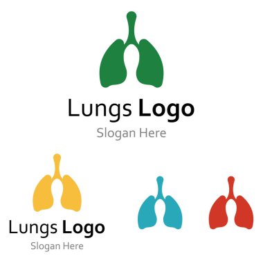 Akciğerler sağlık ve akciğerler logo vektör tasarımı, akciğerler logo şablonu.