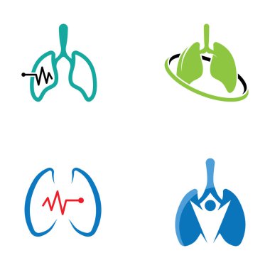 Akciğerler sağlık ve akciğerler logo vektör tasarımı, akciğerler logo şablonu.