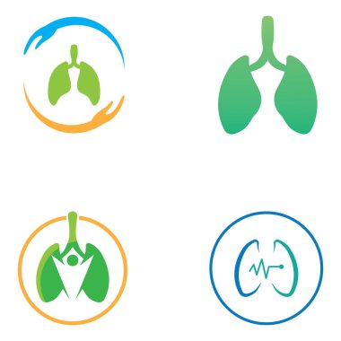 Akciğerler sağlık ve akciğerler logo vektör tasarımı, akciğerler logo şablonu.