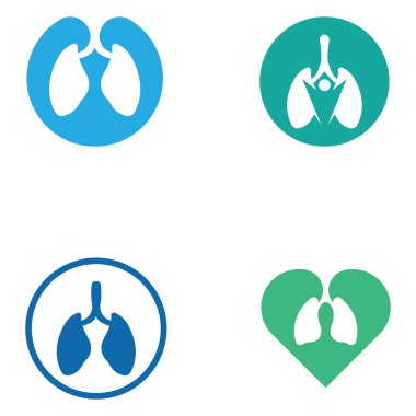 Akciğerler sağlık ve akciğerler logo vektör tasarımı, akciğerler logo şablonu.