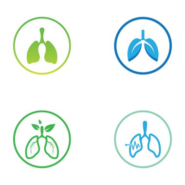 Akciğerler sağlık ve akciğerler logo vektör tasarımı, akciğerler logo şablonu.