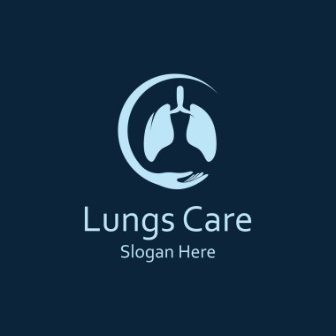 Akciğerler sağlık ve akciğerler logo vektör tasarımı, akciğerler logo şablonu.