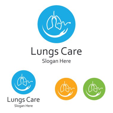 Akciğerler sağlık ve akciğerler logo vektör tasarımı, akciğerler logo şablonu.