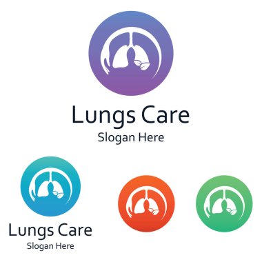 Akciğerler sağlık ve akciğerler logo vektör tasarımı, akciğerler logo şablonu.