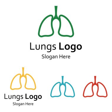 Akciğerler sağlık ve akciğerler logo vektör tasarımı, akciğerler logo şablonu.