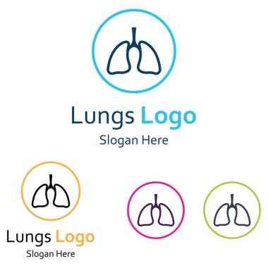 Akciğerler sağlık ve akciğerler logo vektör tasarımı, akciğerler logo şablonu.
