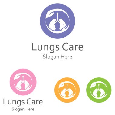 Akciğerler sağlık ve akciğerler logo vektör tasarımı, akciğerler logo şablonu.