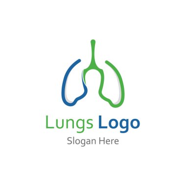 Akciğerler sağlık ve akciğerler logo vektör tasarımı, akciğerler logo şablonu.