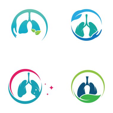 Akciğerler sağlık ve akciğerler logo vektör tasarımı, akciğerler logo şablonu.