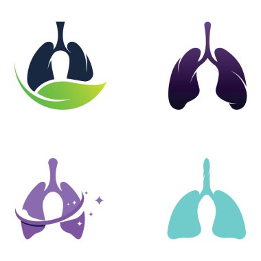 Akciğerler sağlık ve akciğerler logo vektör tasarımı, akciğerler logo şablonu.