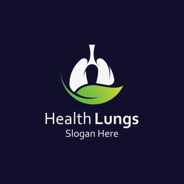 Akciğerler sağlık ve akciğerler logo vektör tasarımı, akciğerler logo şablonu.