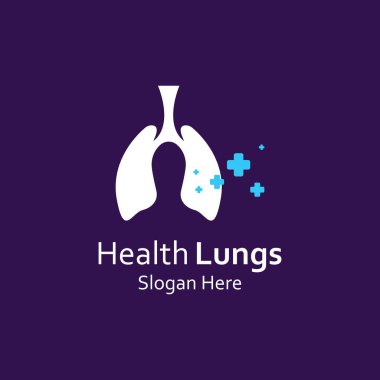 Akciğerler sağlık ve akciğerler logo vektör tasarımı, akciğerler logo şablonu.