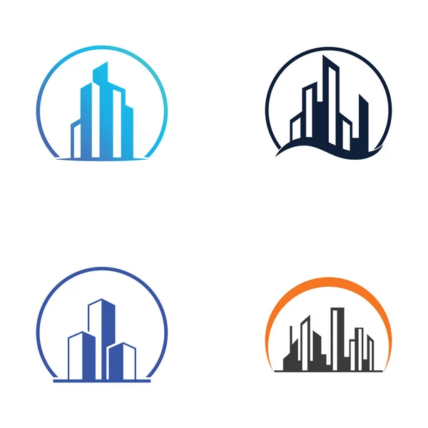 Skyline Ville Icône Symbole — Image vectorielle