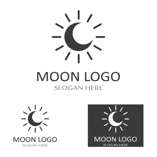 Full Moon Half Moon Logo Using Logo Vector Icon Concept — Stock Vector