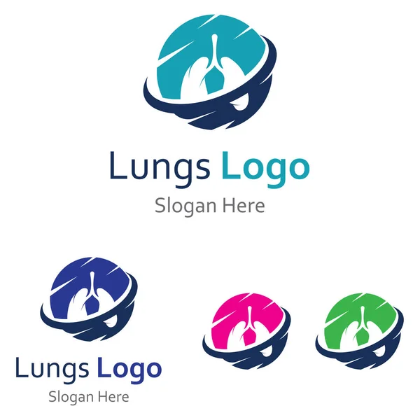Легкие Здоровье Легкие Уход Логотипом Векторного Дизайна Шаблон Логотипа Легких — стоковый вектор