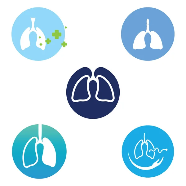 Diseño Vectores Logotipo Salud Cuidado Pulmonar Pulmones Plantilla Logotipo Pulmonar — Archivo Imágenes Vectoriales