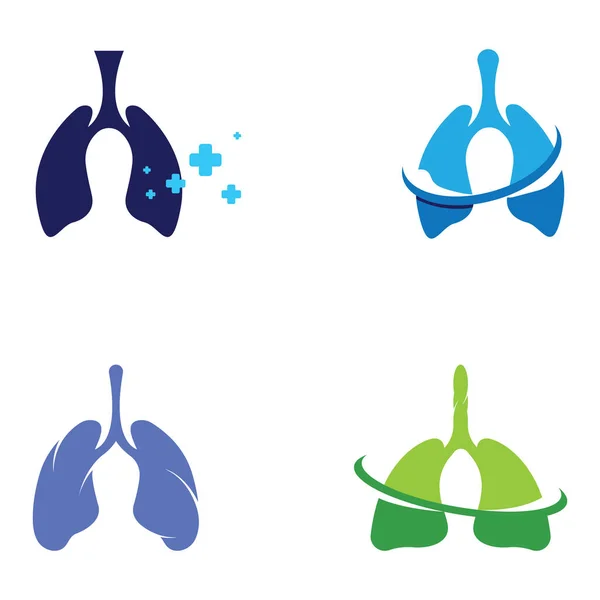 Lungs Health Lungs Care Logo Vector Design Lungs Logo Template — Stock Vector