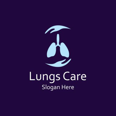 Akciğerler sağlık ve akciğer bakımı logo vektör tasarım şablonu