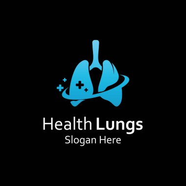 Akciğerler sağlık ve akciğer bakımı logo vektör tasarım şablonu