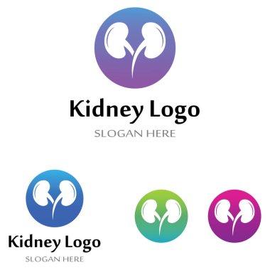 böbrek sağlığı ve böbrek bakım logosu vektör konsepti simgesi kullanarak