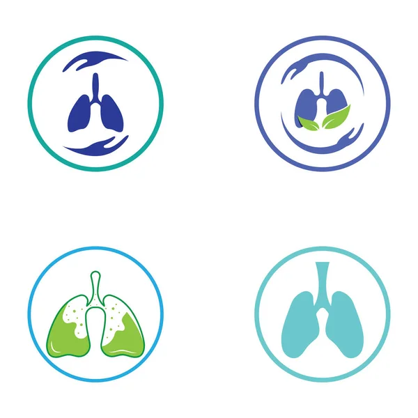 Modèle Conception Vectorielle Icône Logo Santé Pulmonaire Soins Pulmonaires — Image vectorielle