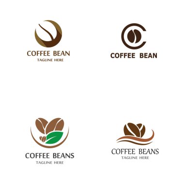 kahve çekirdeği simgesi vektör çizimi şablonu