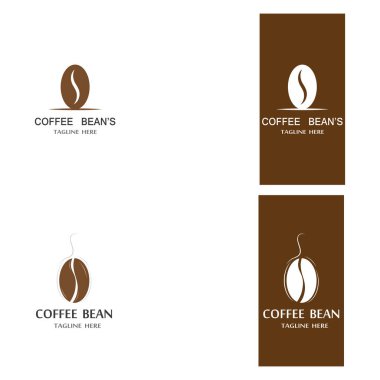 kahve çekirdeği simgesi vektör çizimi şablonu