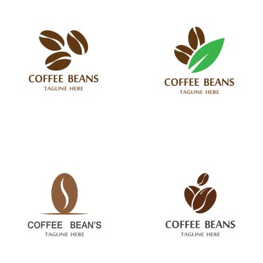 kahve çekirdeği simgesi vektör çizimi şablonu