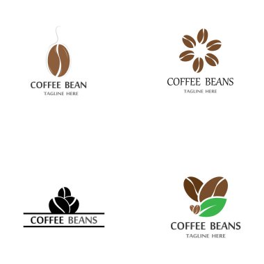 kahve çekirdeği simgesi vektör çizimi şablonu