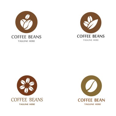 kahve çekirdeği simgesi vektör çizimi şablonu