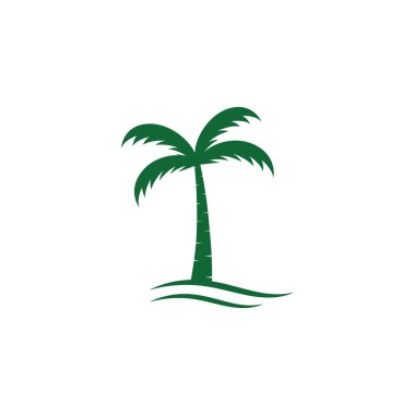 Palmiye ağacı logo şablonu vektör çizimi