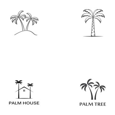 Palmiye ağacı logo şablonu vektör çizimi