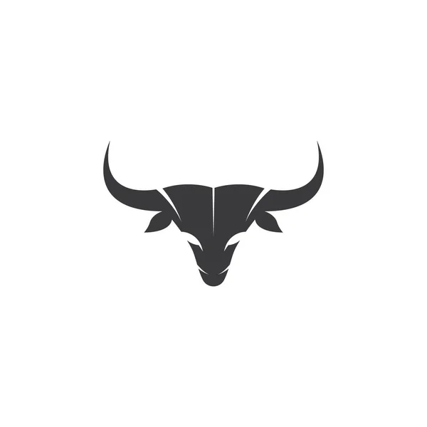 Cabeza Toro Cuerno Icono Plantilla — Vector de stock