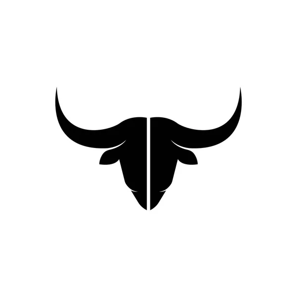Bull Head Hoorn Pictogram Template — Stockvector