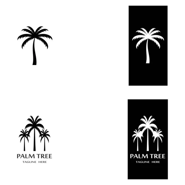 棕榈树夏季标识模板矢量插图 — 图库矢量图片