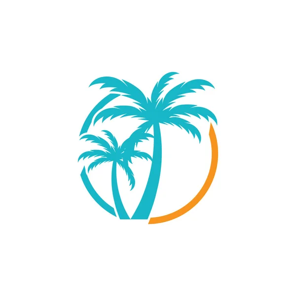 Palme Sommer Logo Vorlage Vektor Illustration — Stockvektor