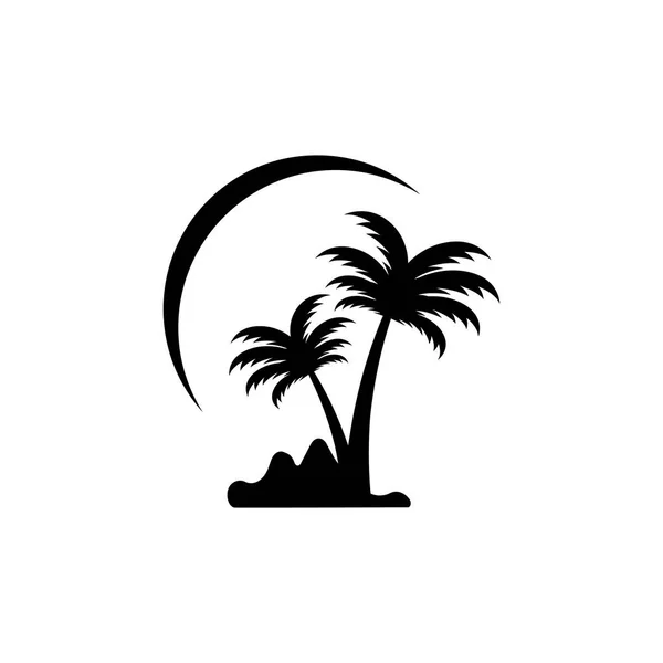 Palmera Verano Logo Plantilla Vector Ilustración — Vector de stock