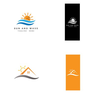 Güneş Vektörü illüstrasyon Simgesi Logo Şablonu tasarımı