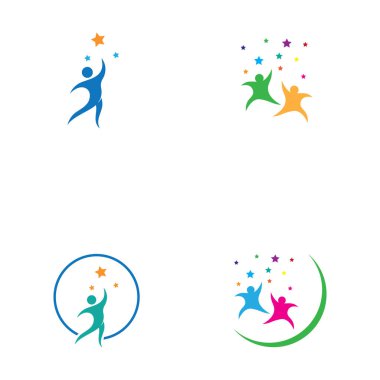 İnsanlar yıldız logosu ve vektör resimleri
