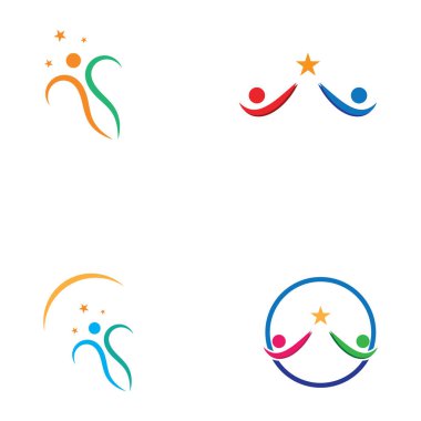 İnsanlar yıldız logosu ve vektör resimleri