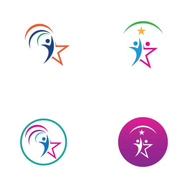 İnsanlar yıldız logosu ve vektör resimleri