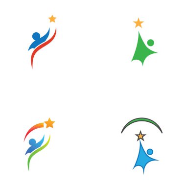 İnsanlar yıldız logosu ve vektör resimleri