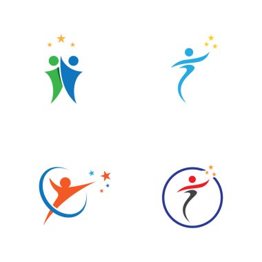 İnsanlar yıldız logosu ve vektör resimleri