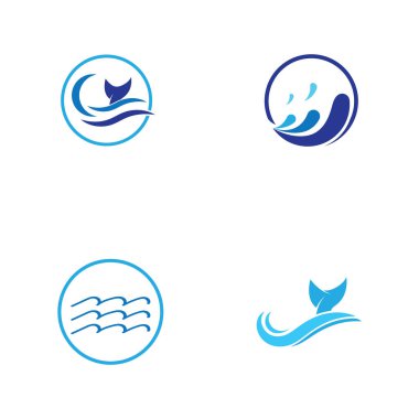 Su dalgası simgesi vektör çizim logosu