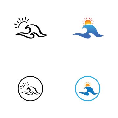 Su dalgası simgesi vektör çizim logosu
