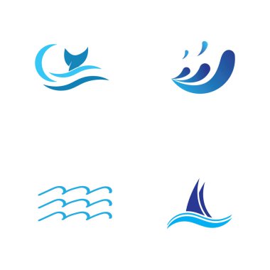 Su dalgası simgesi vektör çizim logosu